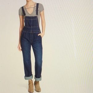 Free People Davis denim overalls